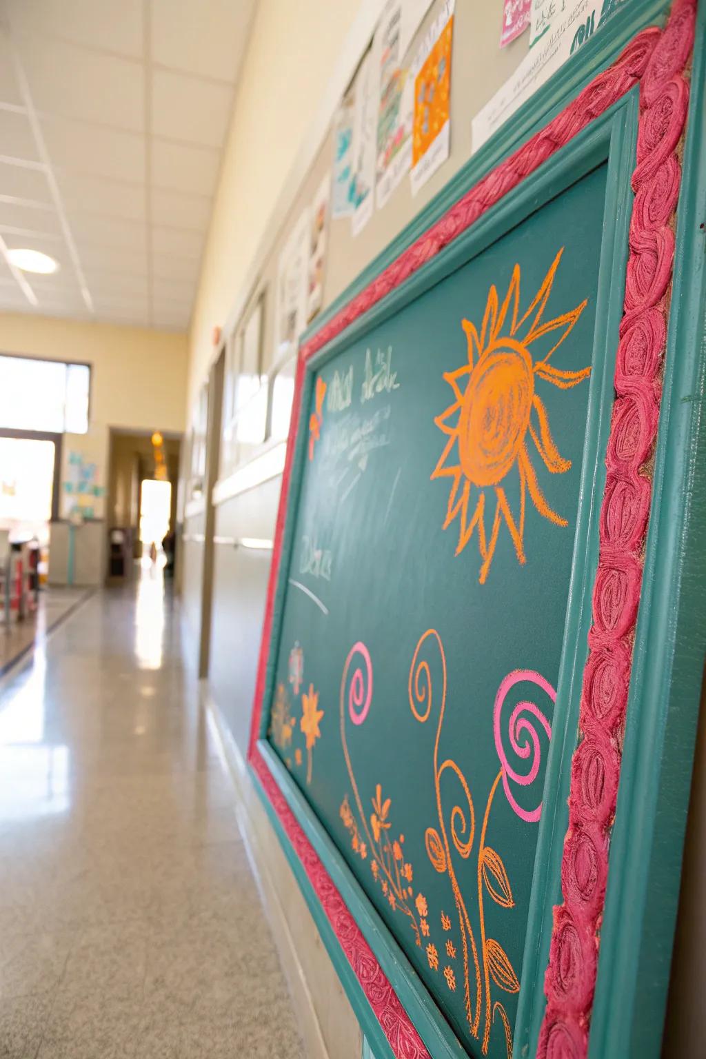 Stay dynamic with a border that lets you chalk up your creativity.