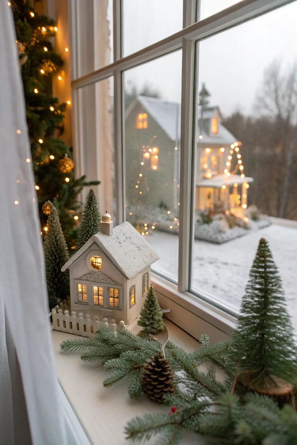 Create your own holiday town with a charming Christmas village that lights up your windows. 🏡✨ #ChristmasVillage #CozyCottages