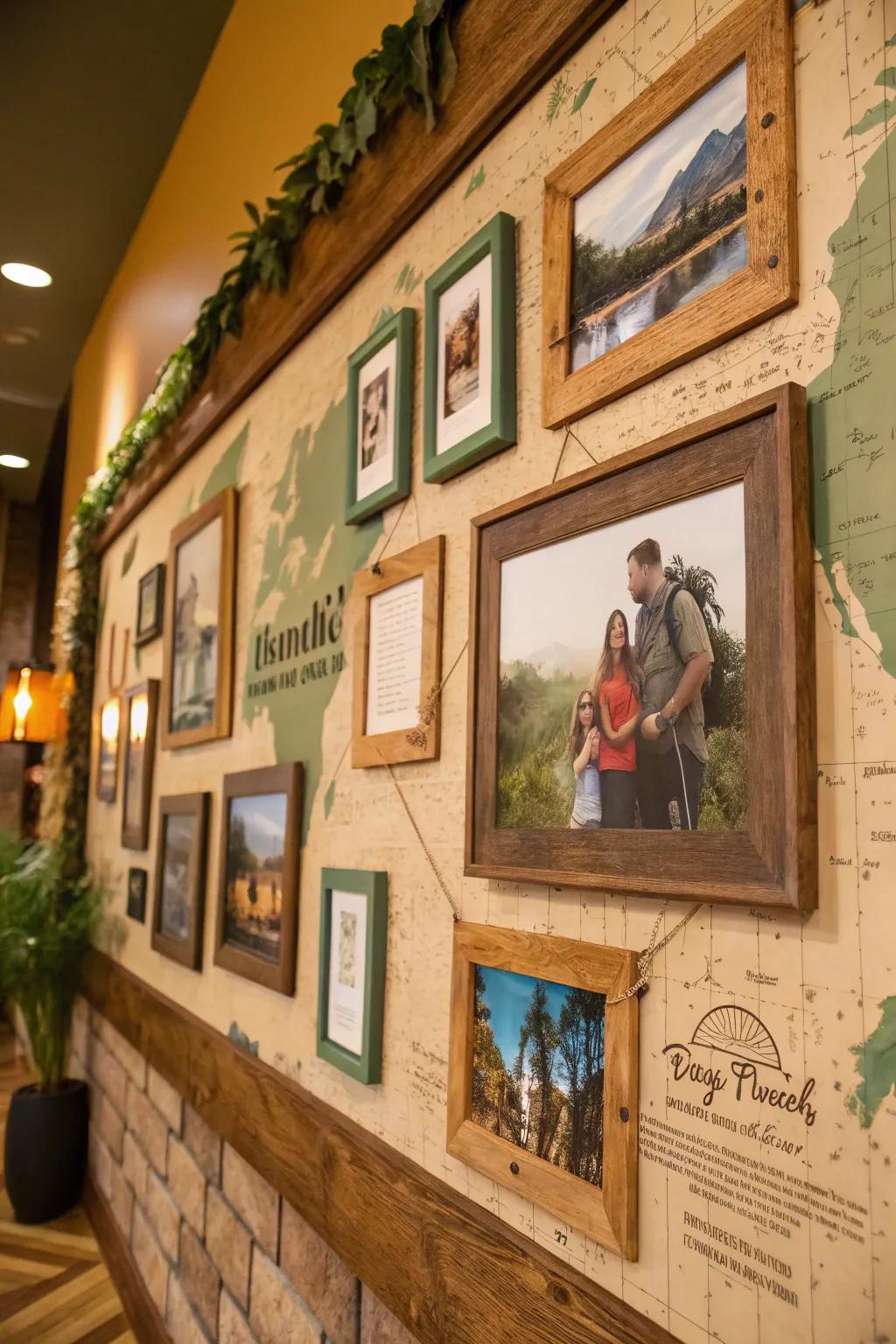 Bring your theme to life with a cohesive photo collage that tells a story. 🌍 #TravelMemories #PhotoWall