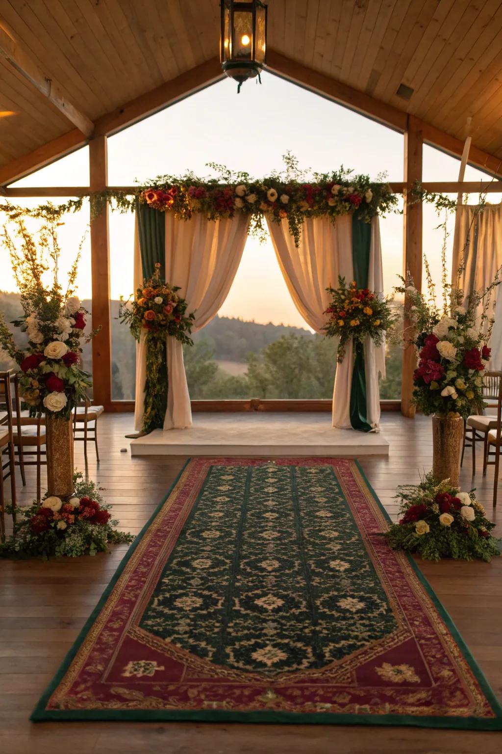 Anchor your altar with a bold and beautiful statement rug