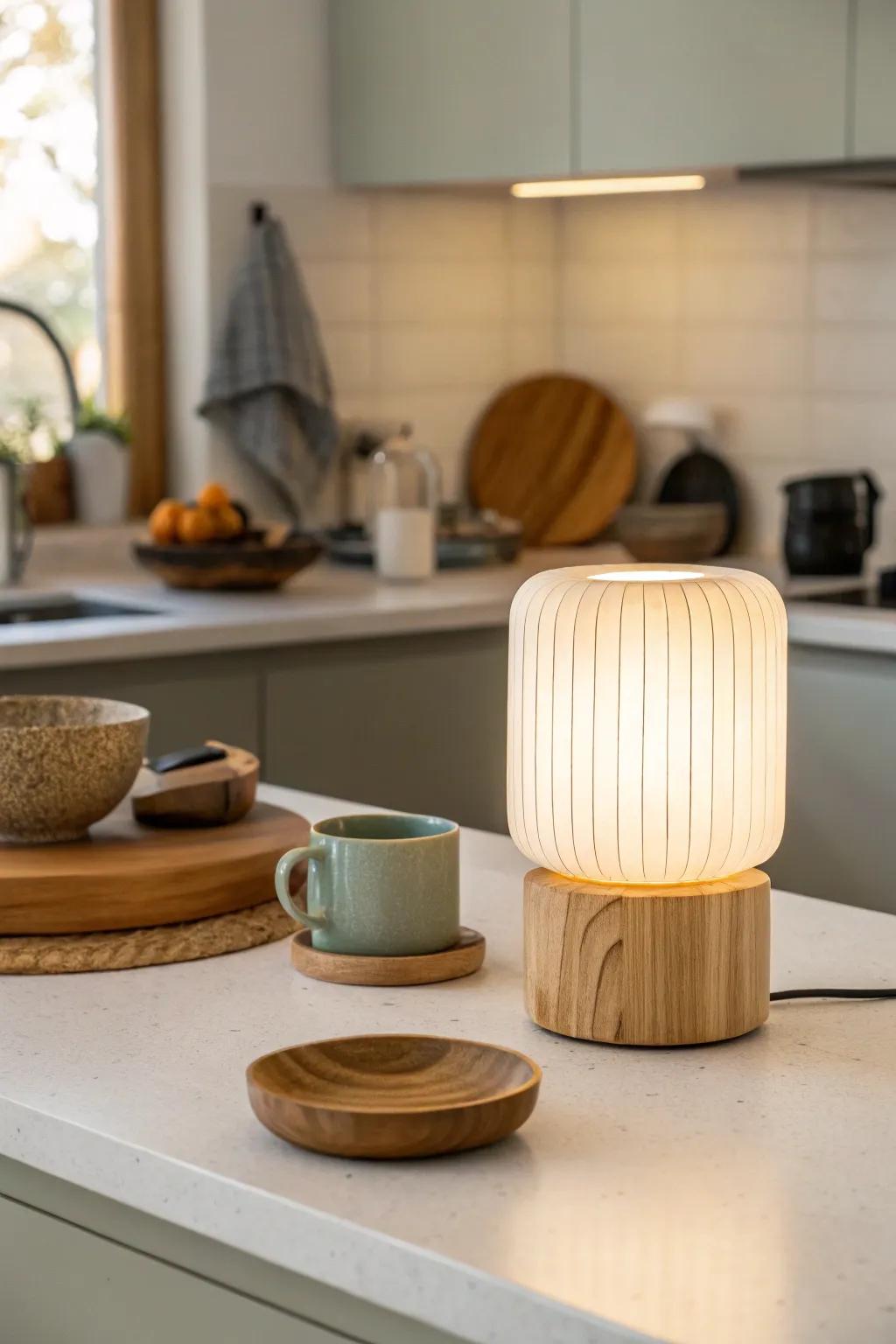 Achieve elegance in small spaces with a compact lamp.