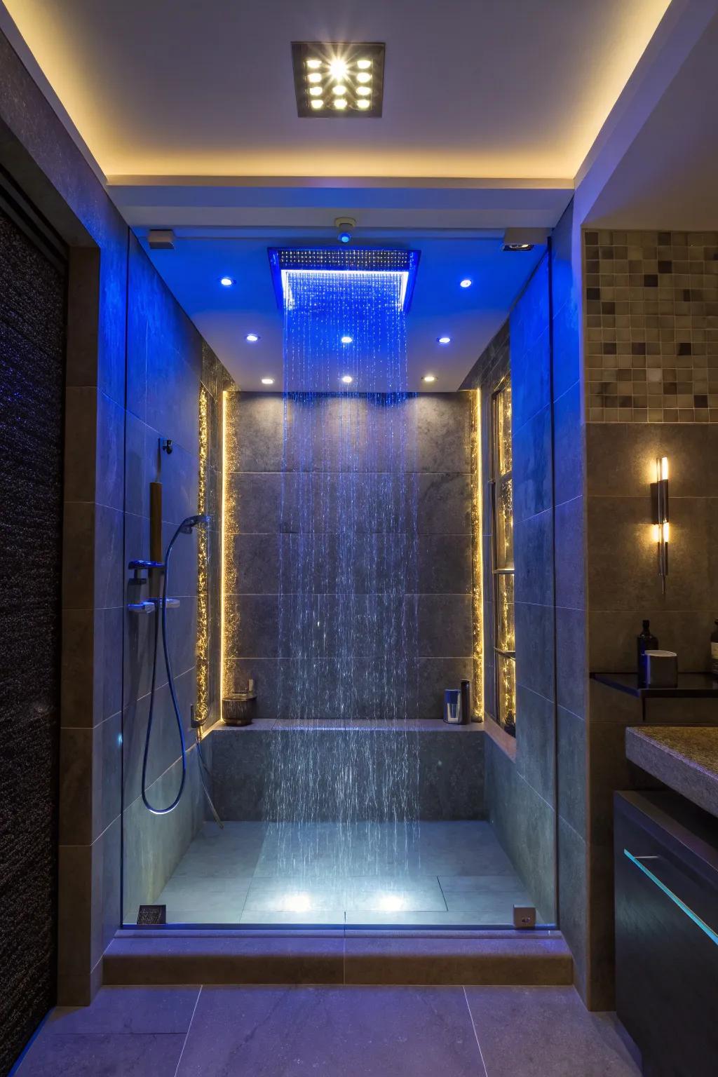 Add depth to your bathroom with layered LED lighting that invites exploration. 🌀 #LayeredLighting #BathroomDesign