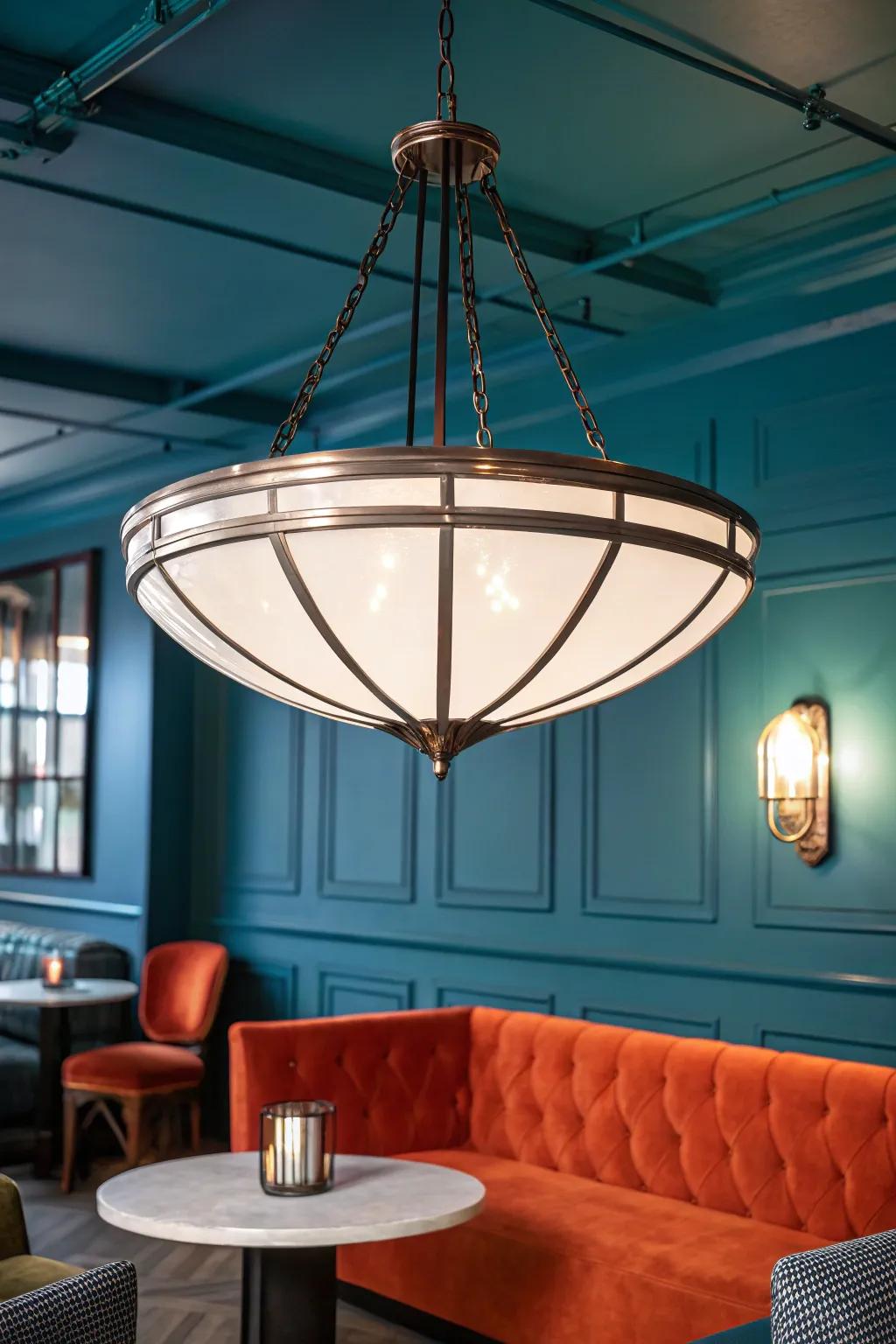 Sculptural ceiling lights double as art, making a bold statement in any space.