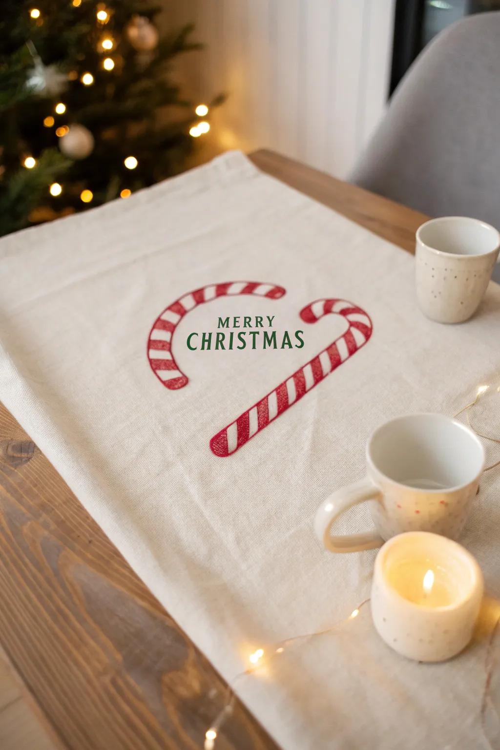 Add a playful touch with candy cane stripes in your festive logo.