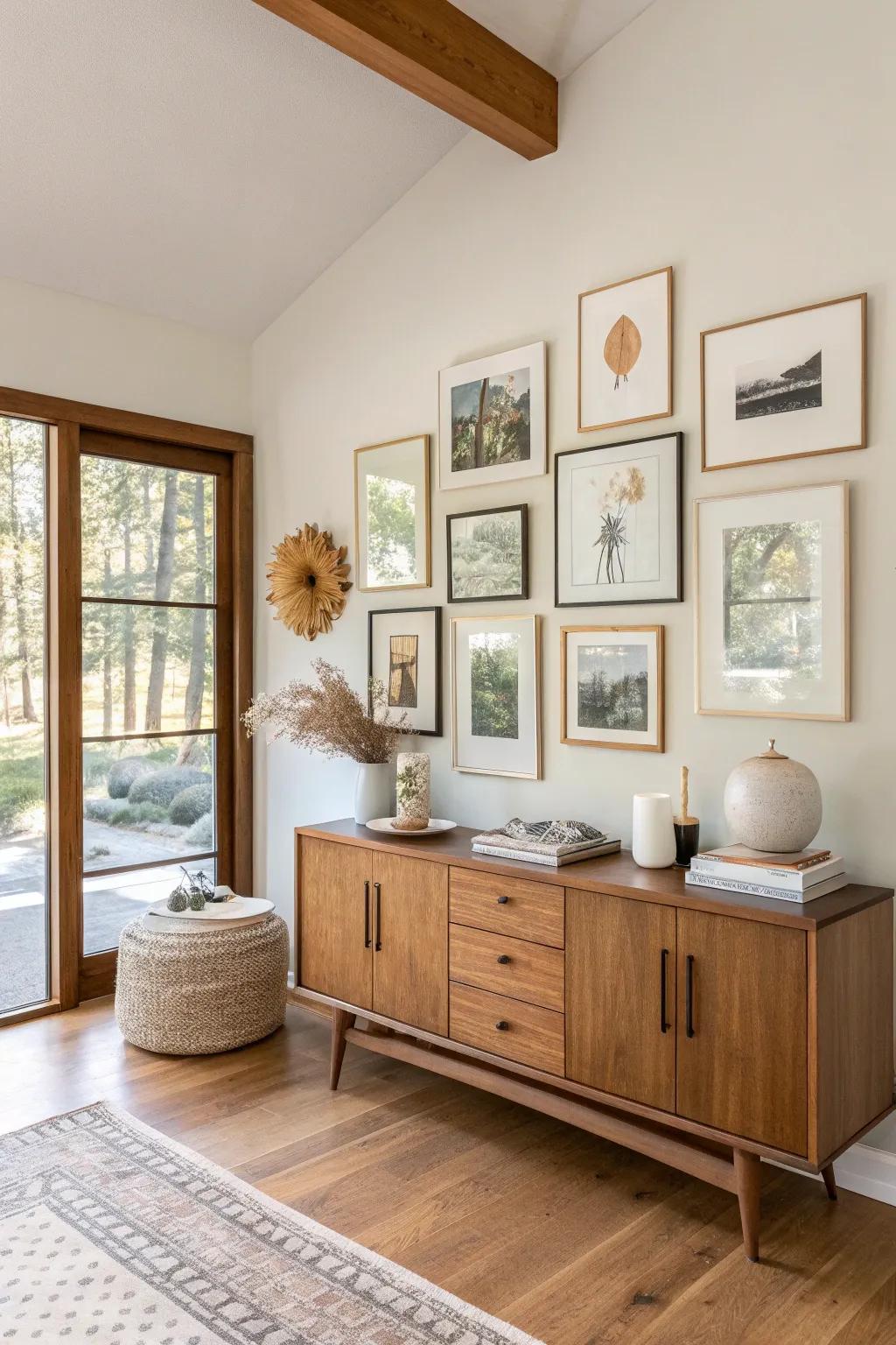 Showcase your love for mid-century art with a curated gallery that tells a story.