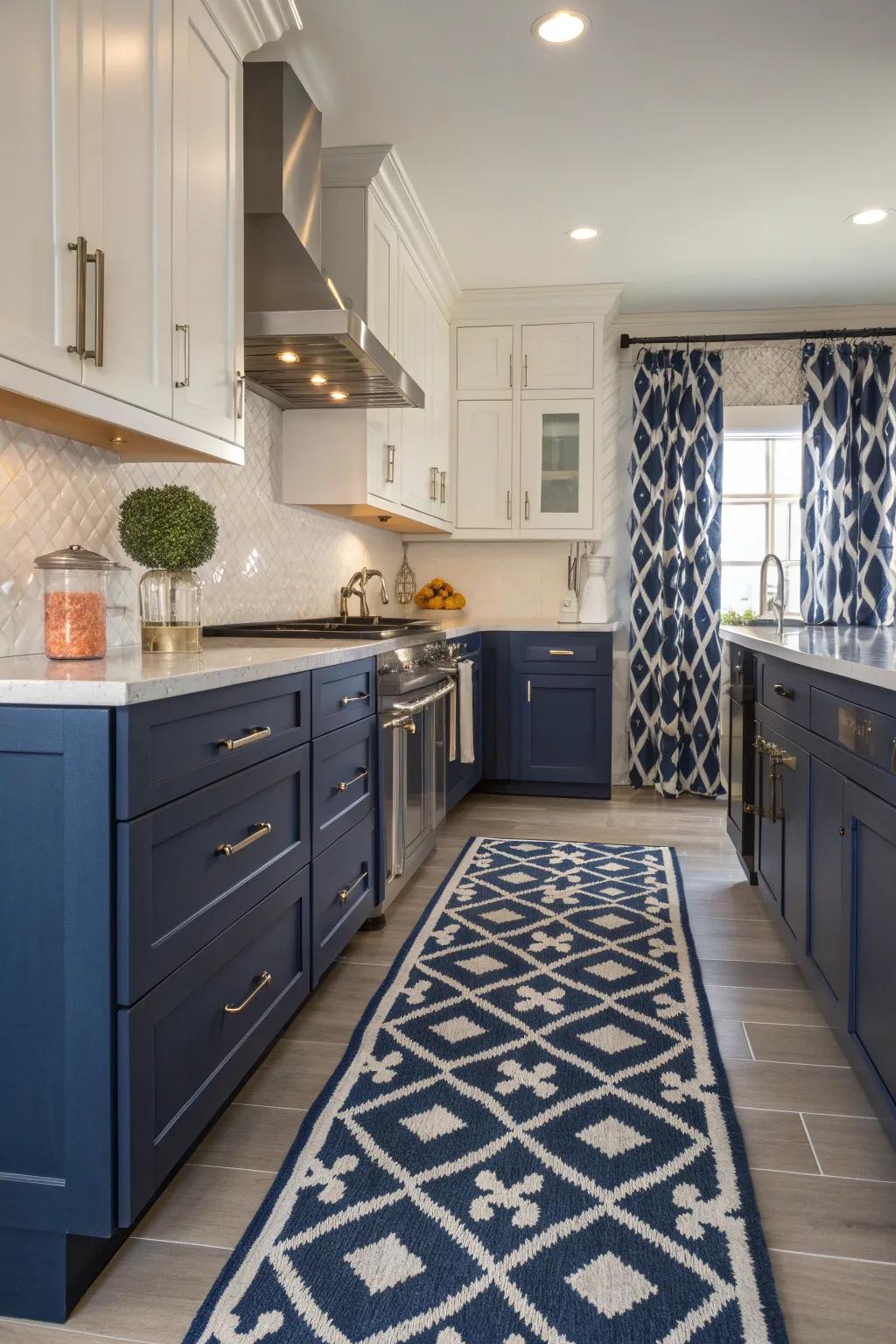 Infuse character into your kitchen with bold patterns that add a playful touch.