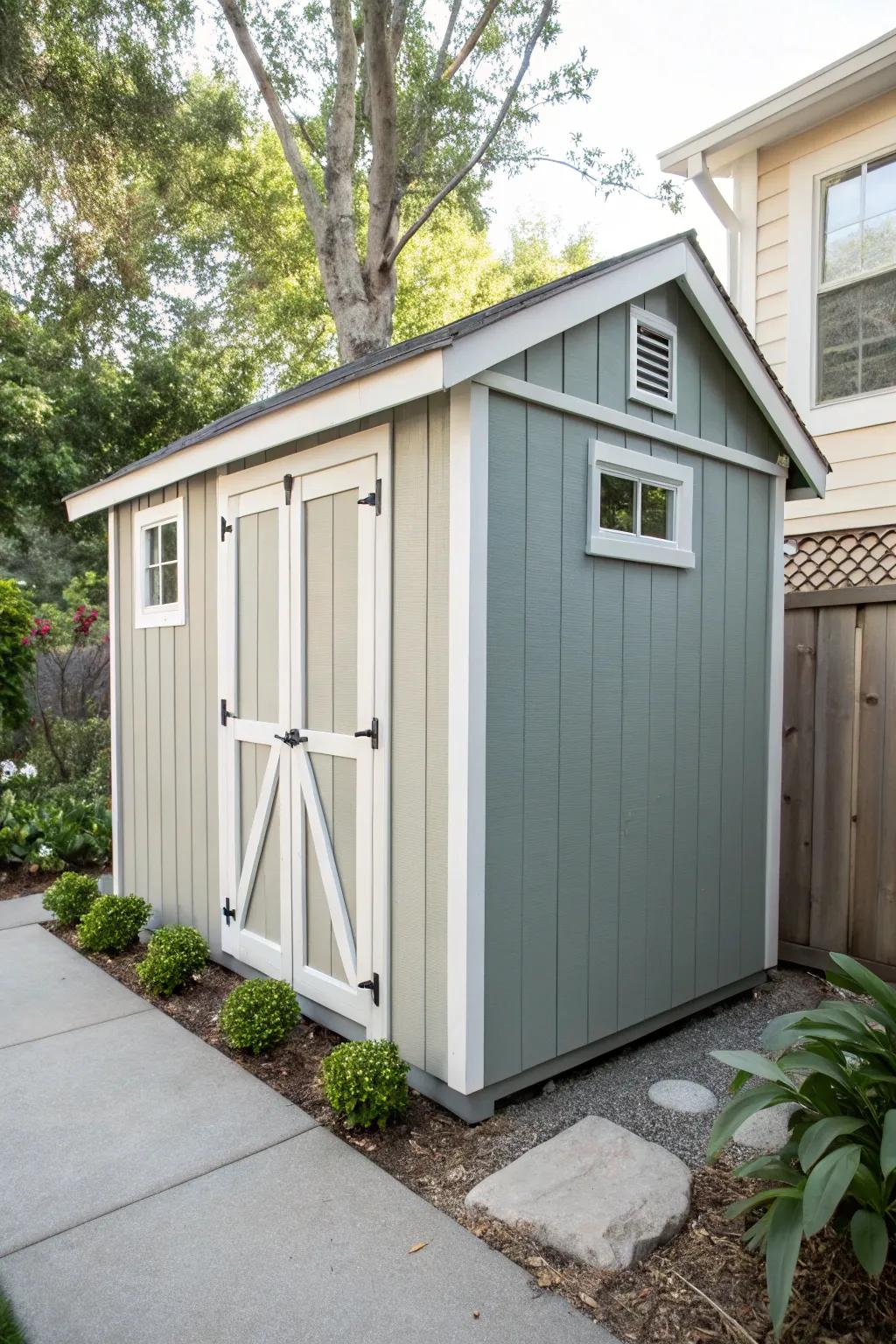 Vertical trims elongate your shed, adding sophistication and grandeur.