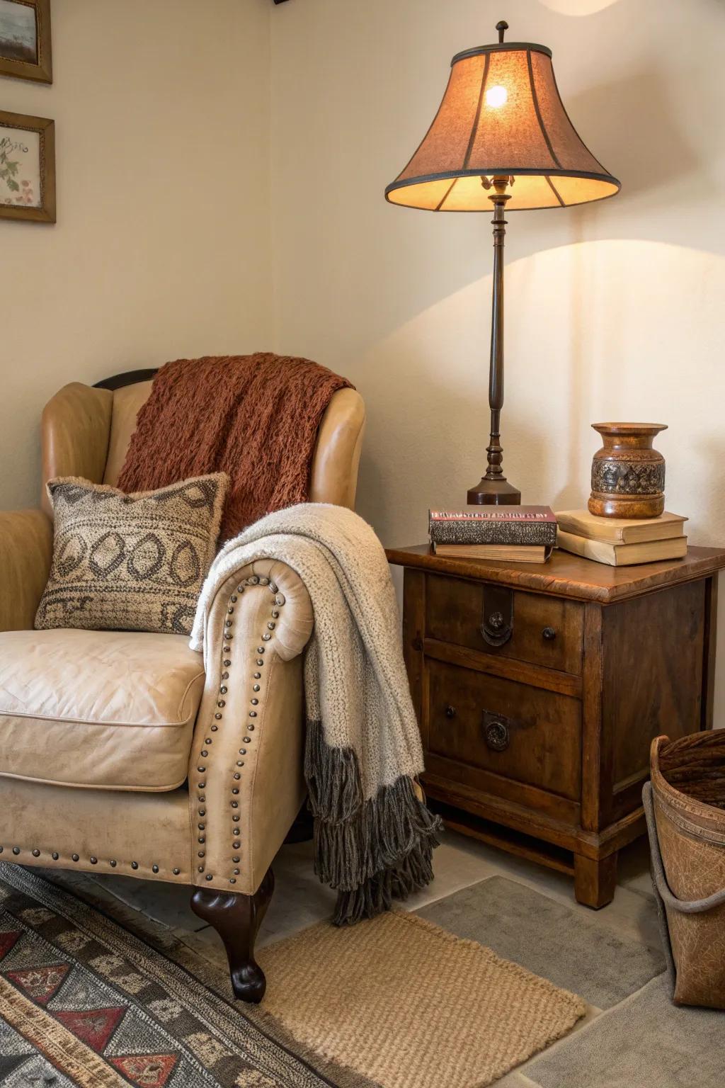 Blend the old with the new to create a timeless and charming snug space.