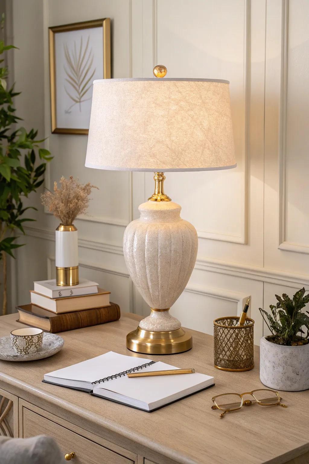 Illuminate your workspace with a statement desk lamp. 💡 #DeskLamp #OfficeLighting #SophisticatedDesign