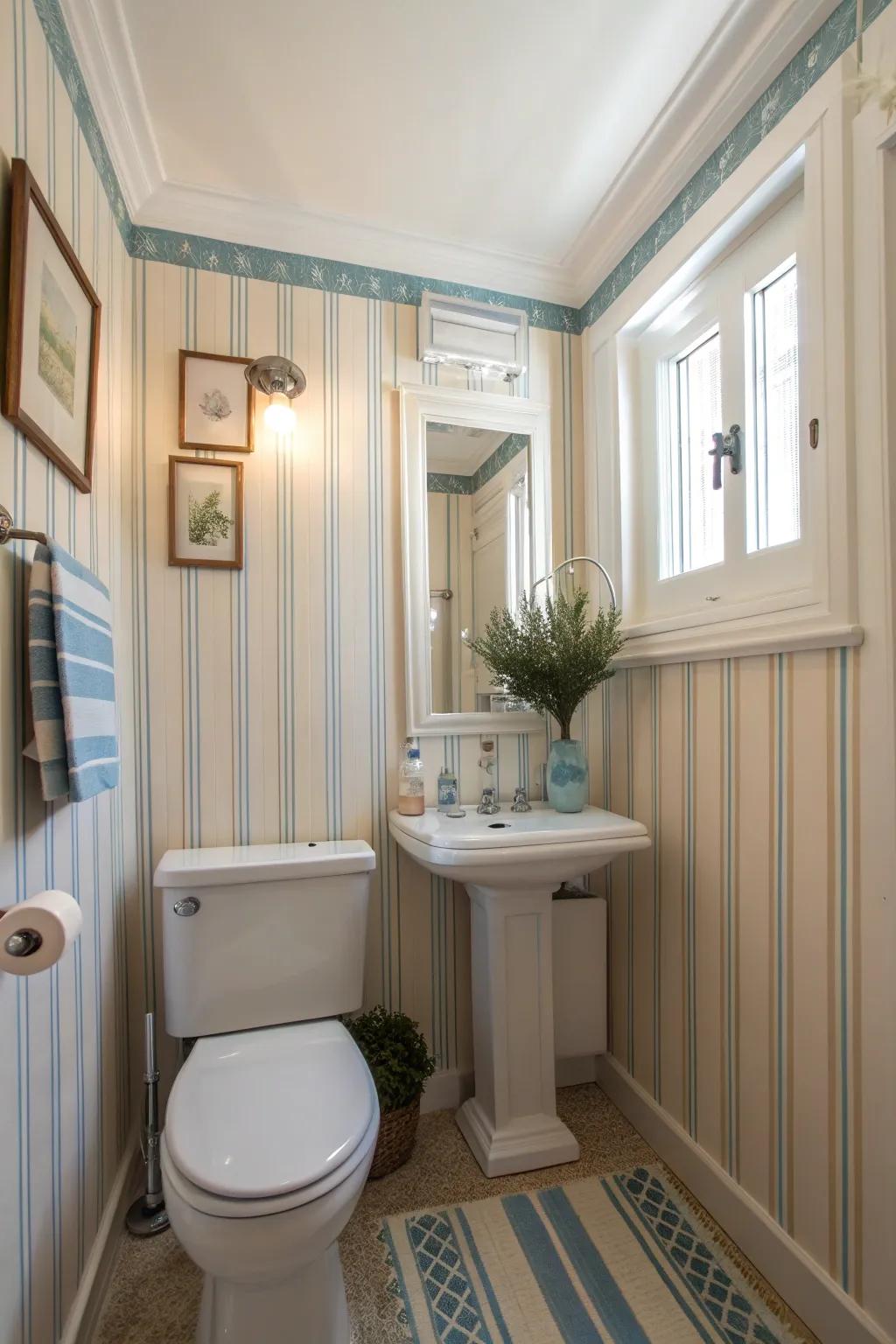 Add depth to small spaces with thin vertical stripes that make them feel expansive.