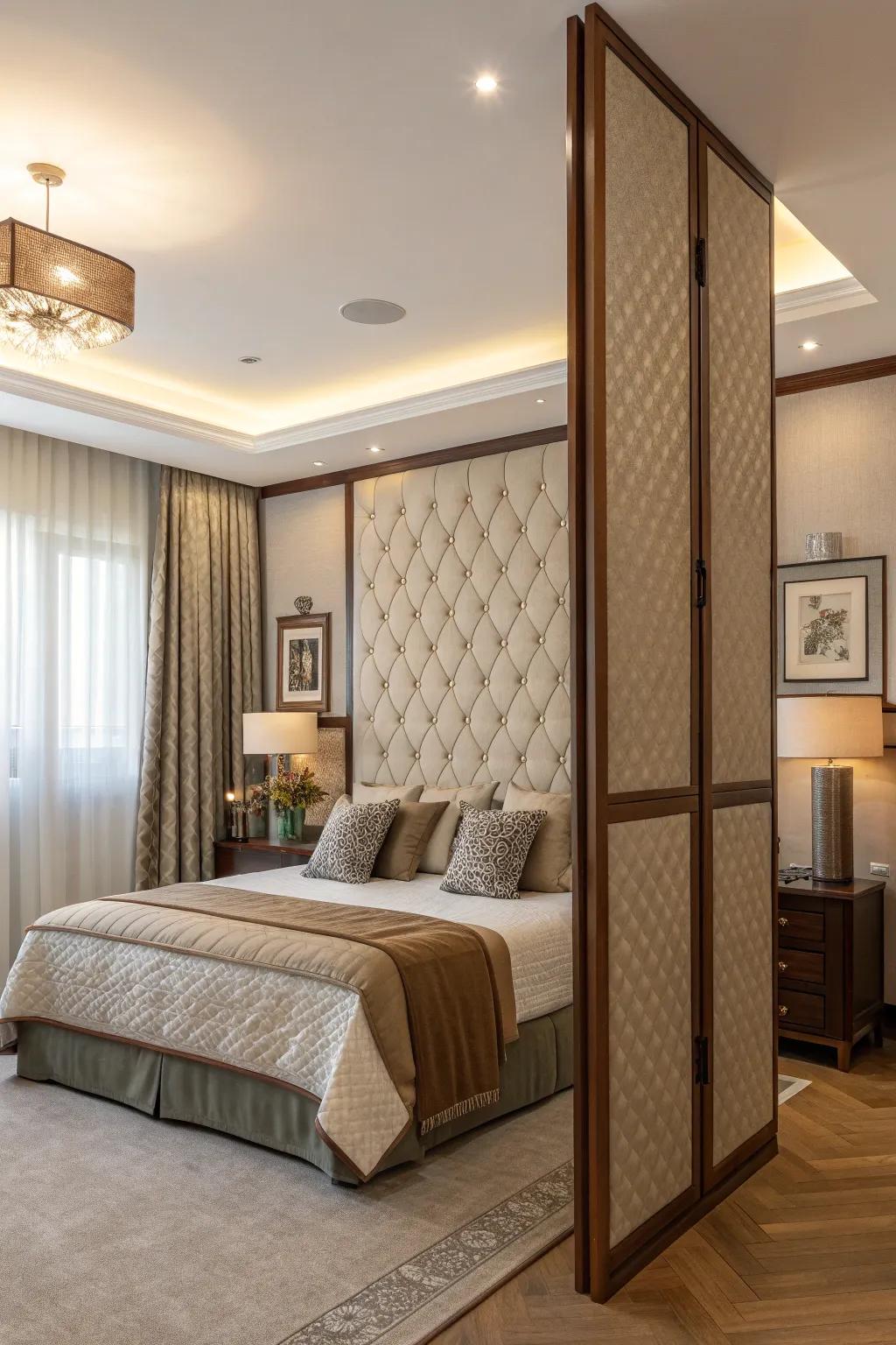 Define your space with a headboard that doubles as a room divider, perfect for studio living. 🏢 #StudioLiving #SpaceSolutions