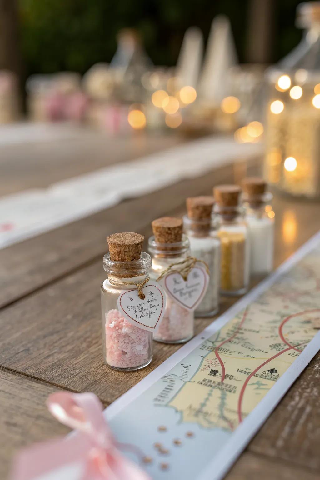 Preserve your cherished memories in mini bottle capsules for a personal touch.