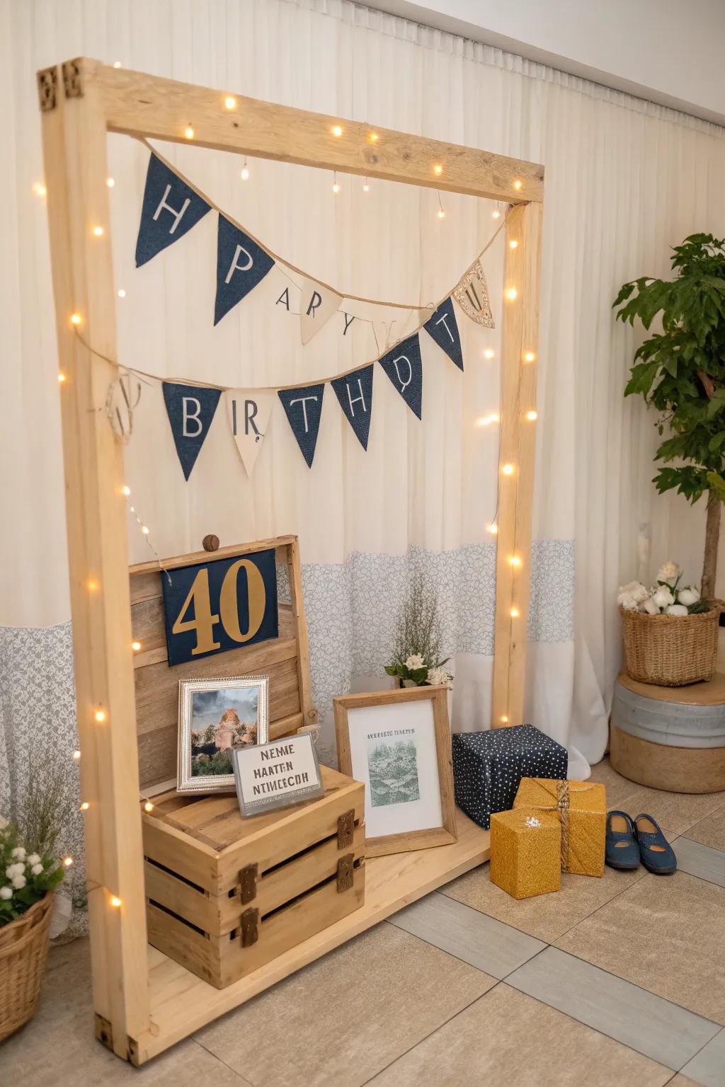 Capture fun moments with a themed photo booth that adds a playful touch to the celebration.
