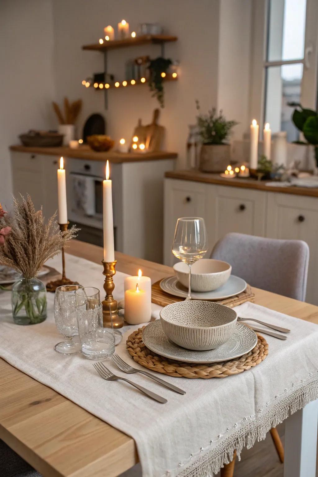 Set the stage for romance with an enchanting candlelit dinner.