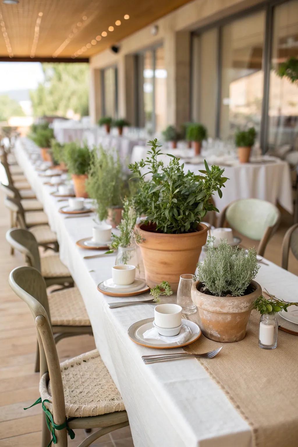 Eco-friendly centerpieces add natural beauty and sustainability to your decor.