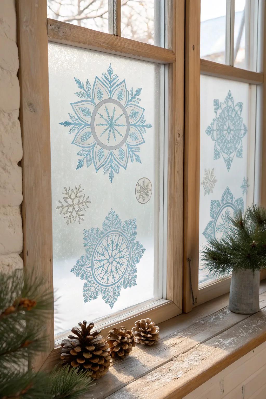 Get lost in the beauty of snowflake mandalas, where each pattern tells a story of winter wonder.