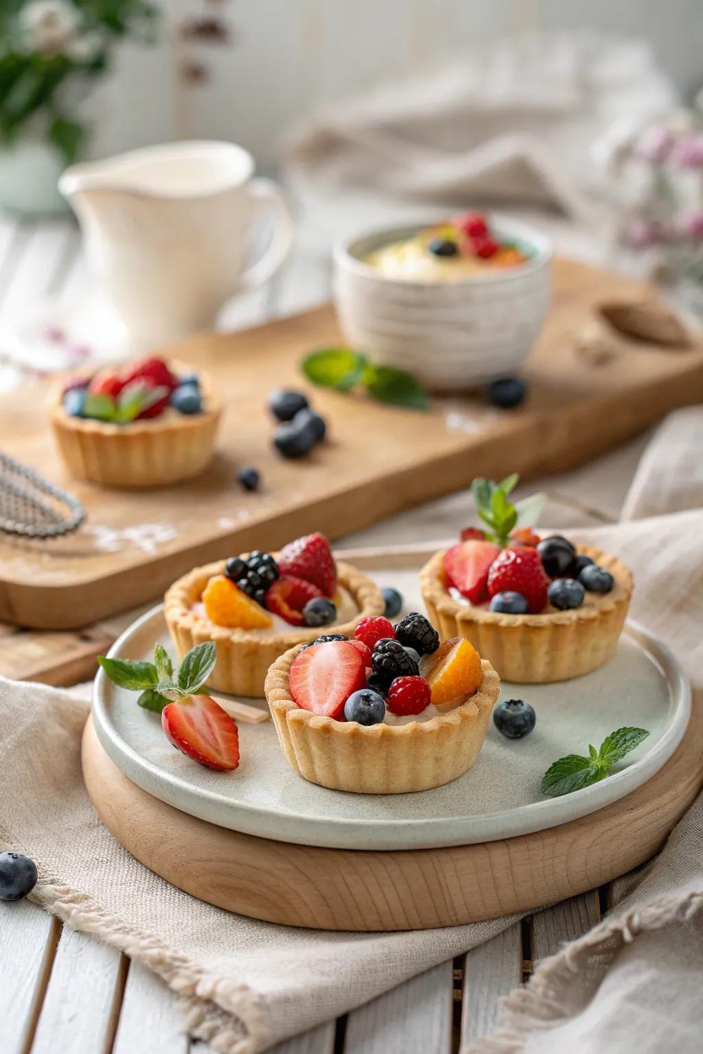Delight your guests with these elegant and delicious mini fruit tartlets.