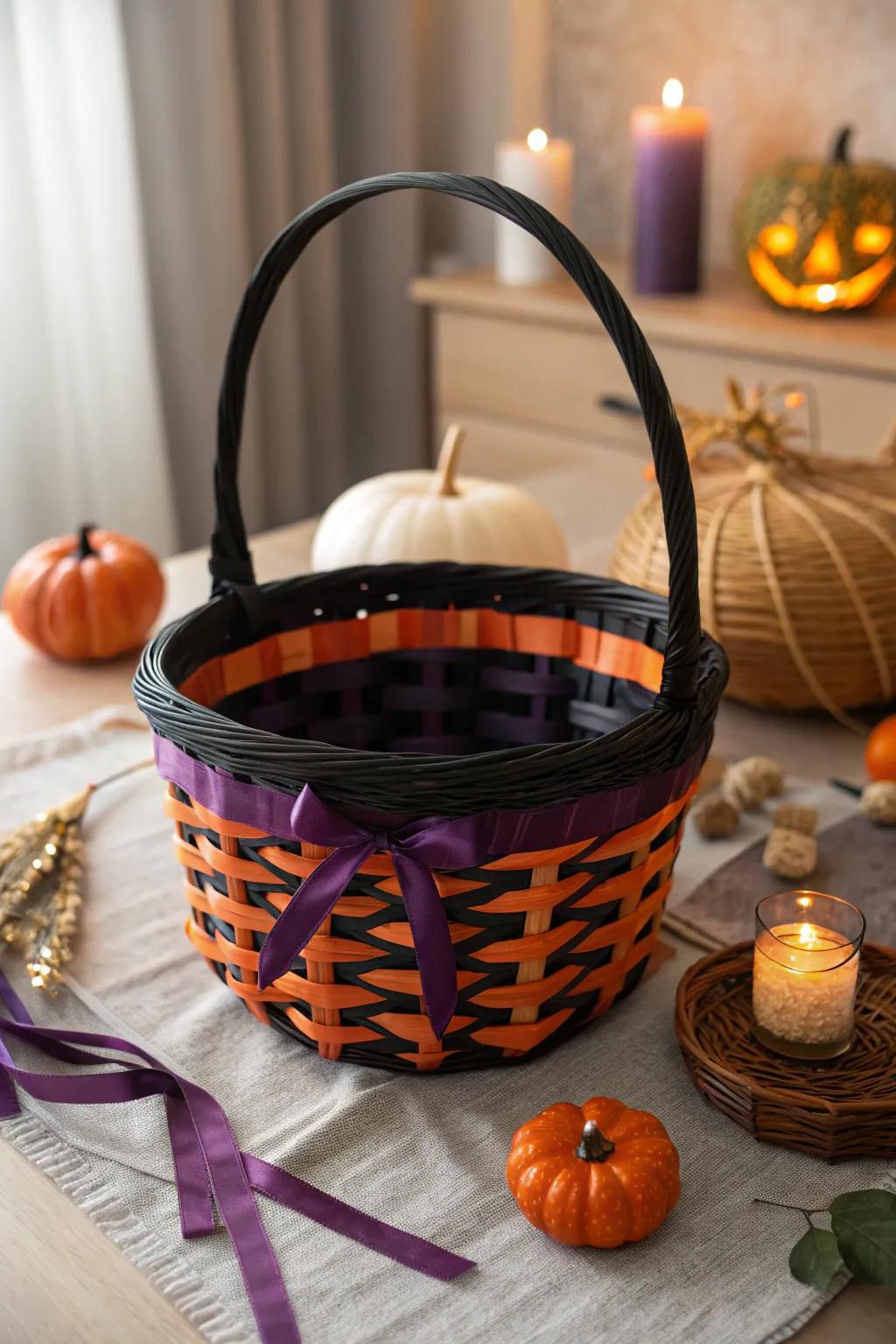 Complete the surprise with a beautifully styled basket that holds all the magic of Halloween.