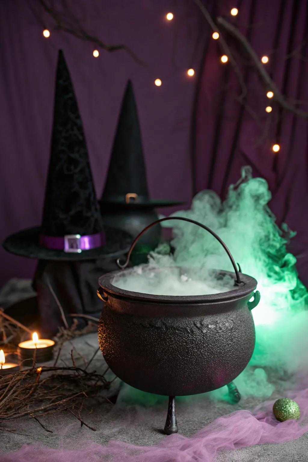 Create a mesmerizing focal point with a bubbling witches' brew station.