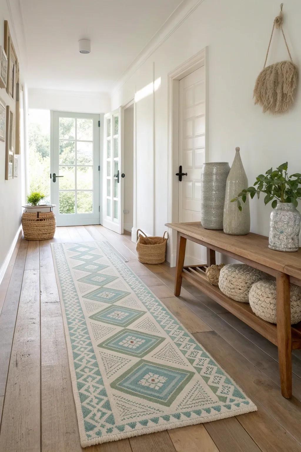 Seamlessly connect spaces with a consistent runner design.