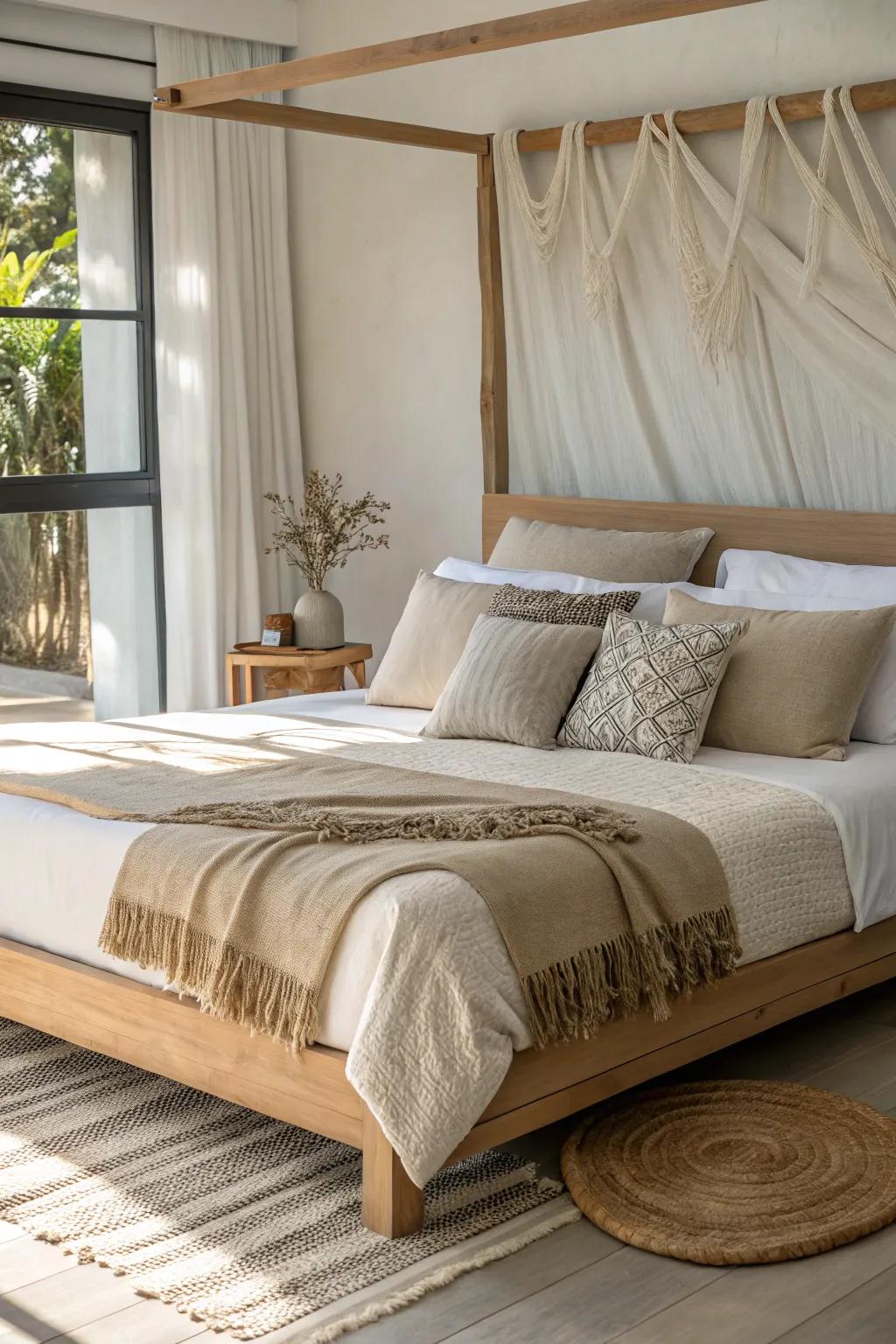 Natural fabrics bring breathability and eco-friendly charm to your minimalist decor.