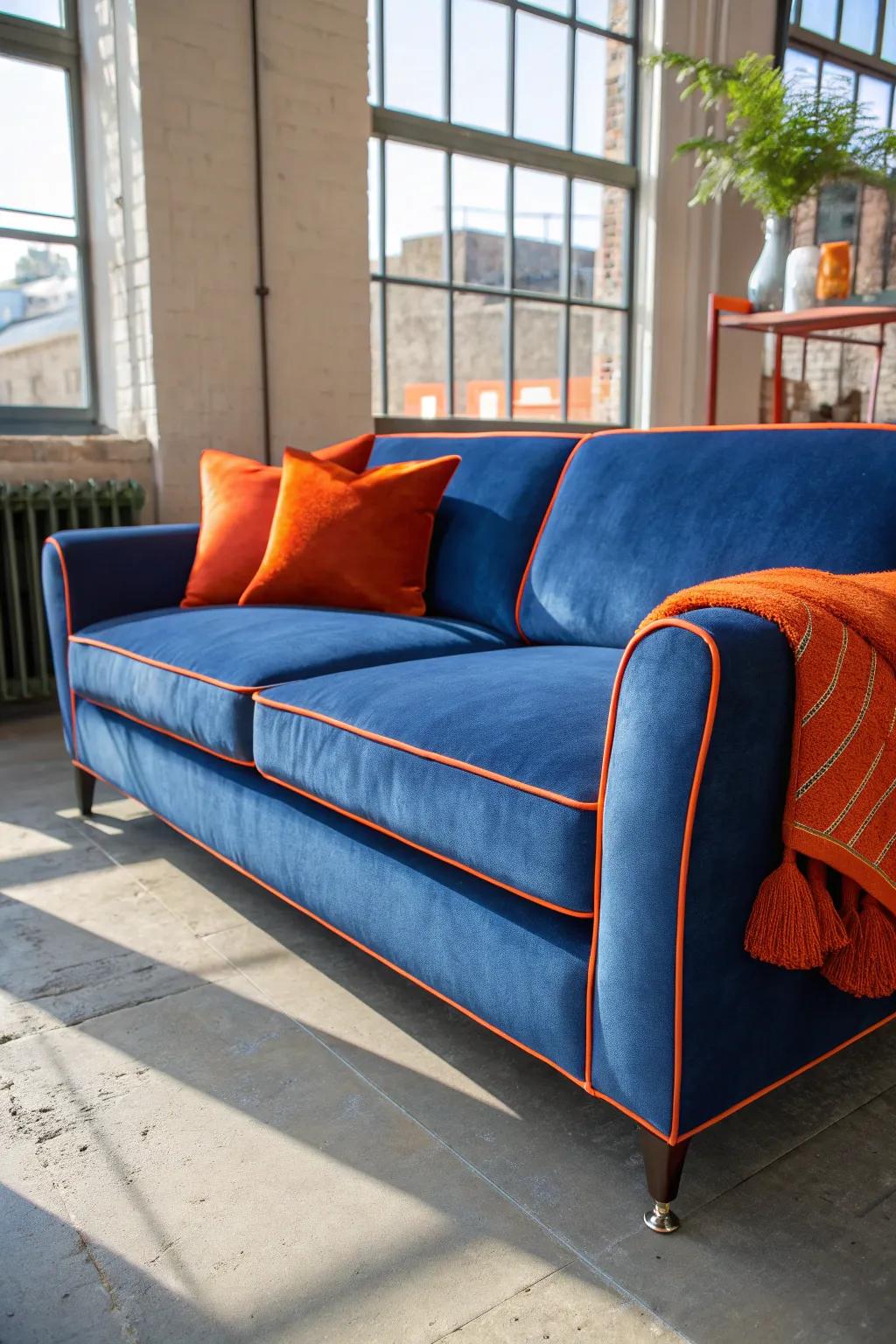 Add sophistication to your living room with a sofa that features artful contrast details. 🎨 #ArtfulLiving #SophisticatedStyle