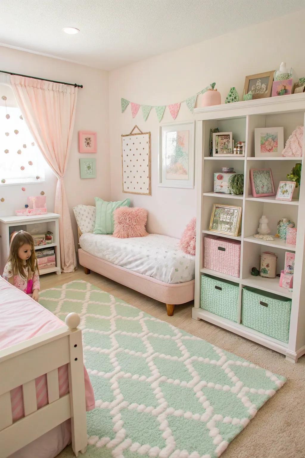 Rugs are perfect for defining spaces and adding warmth to shared rooms.