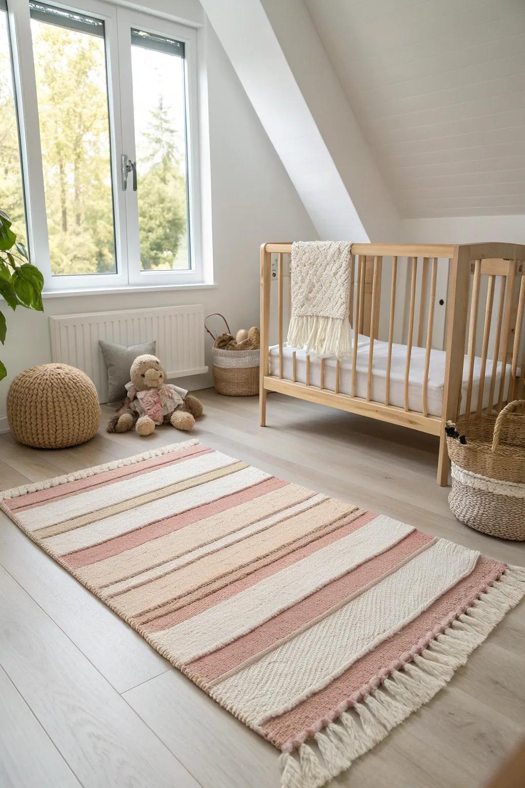 Opt for classic stripes that offer timeless style and adaptability in your nursery.