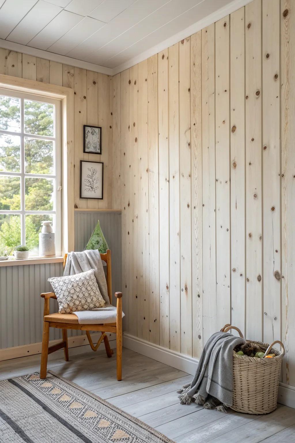 Textured paint techniques add depth and artistic flair to walls.