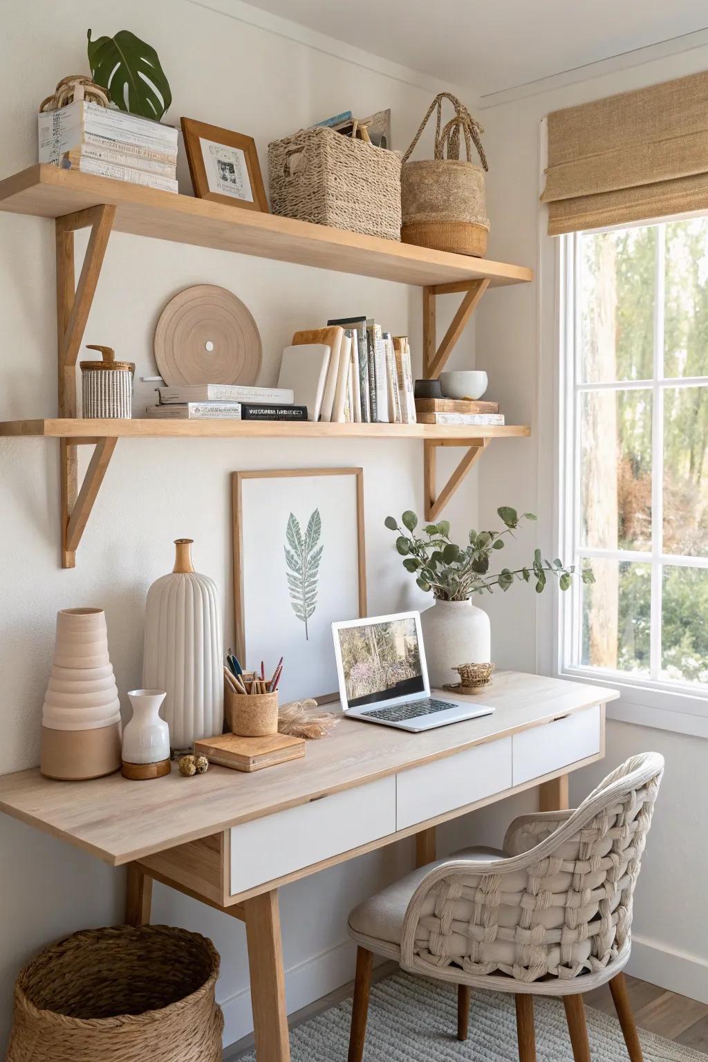 Maximize space and style with creatively designed wall shelves.