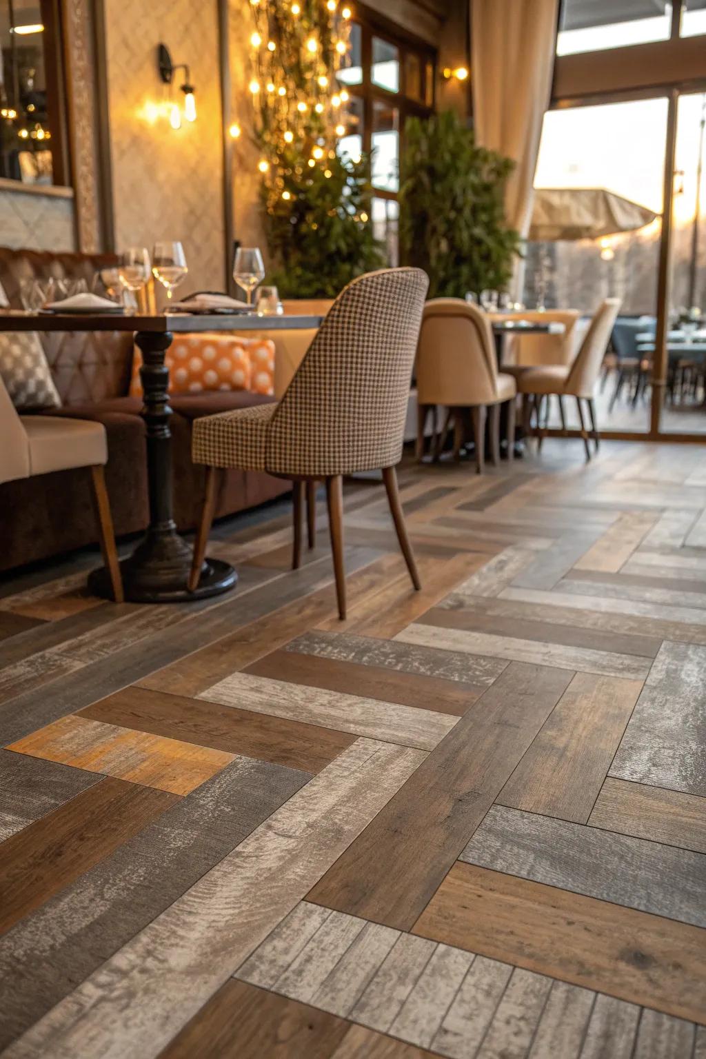 Achieve the wood look with durable patterned vinyl planks. #TextureAndDurability #VinylPlanks #WoodLook