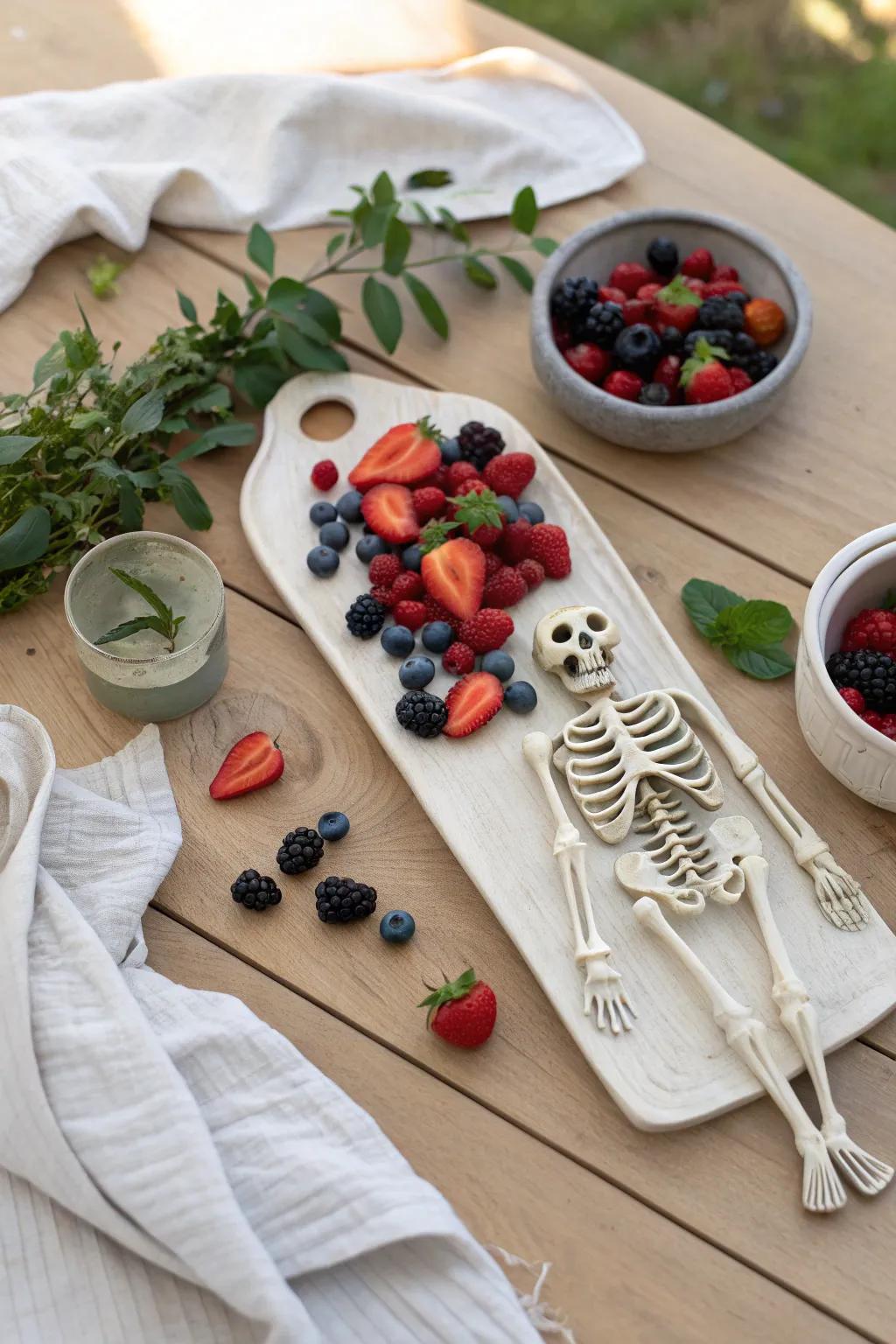Fresh berries add a pop of color and freshness to your stunning Halloween board.
