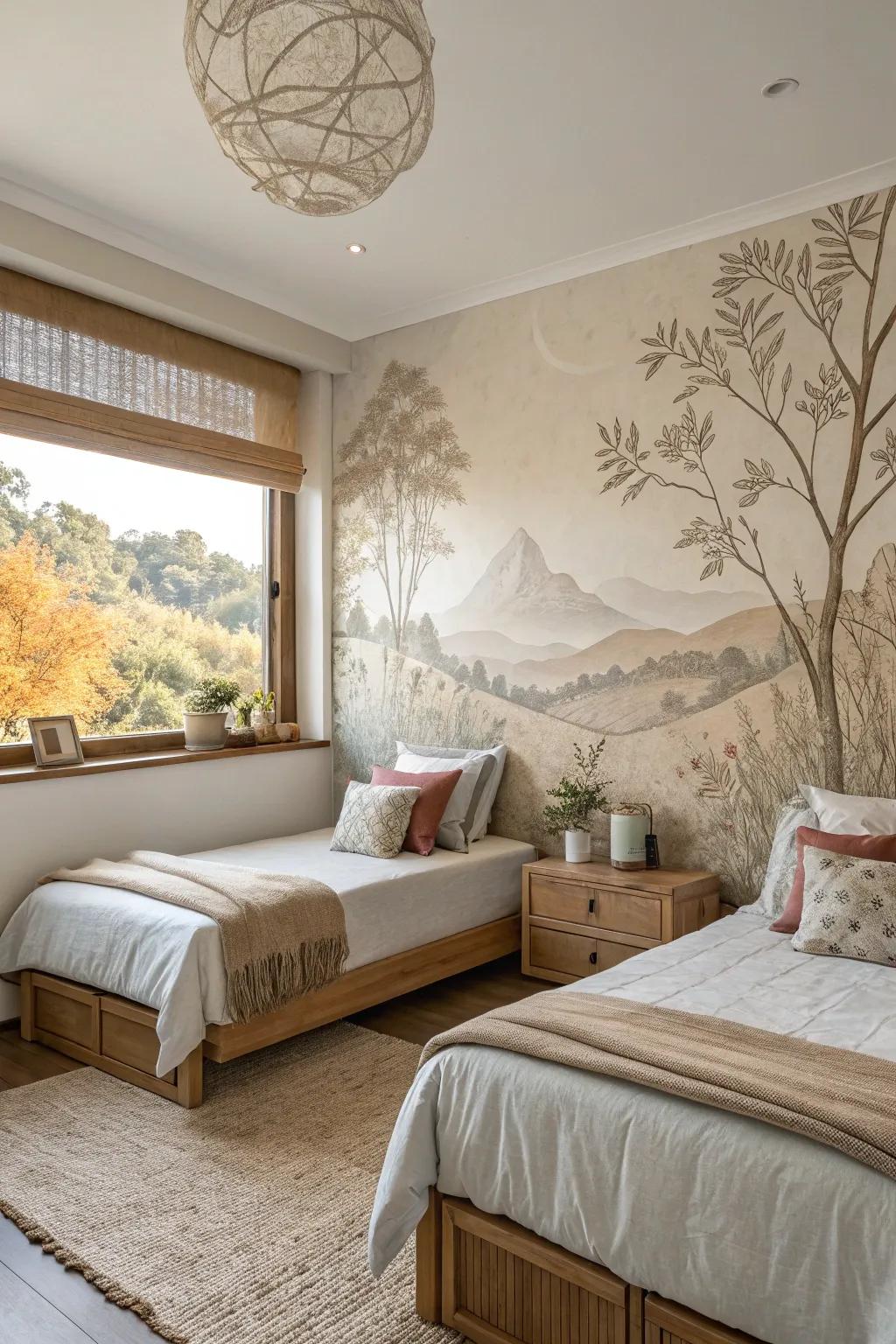 Make a statement with a feature wall that captivates. 🎨 #FeatureWall #ArtisticTouch