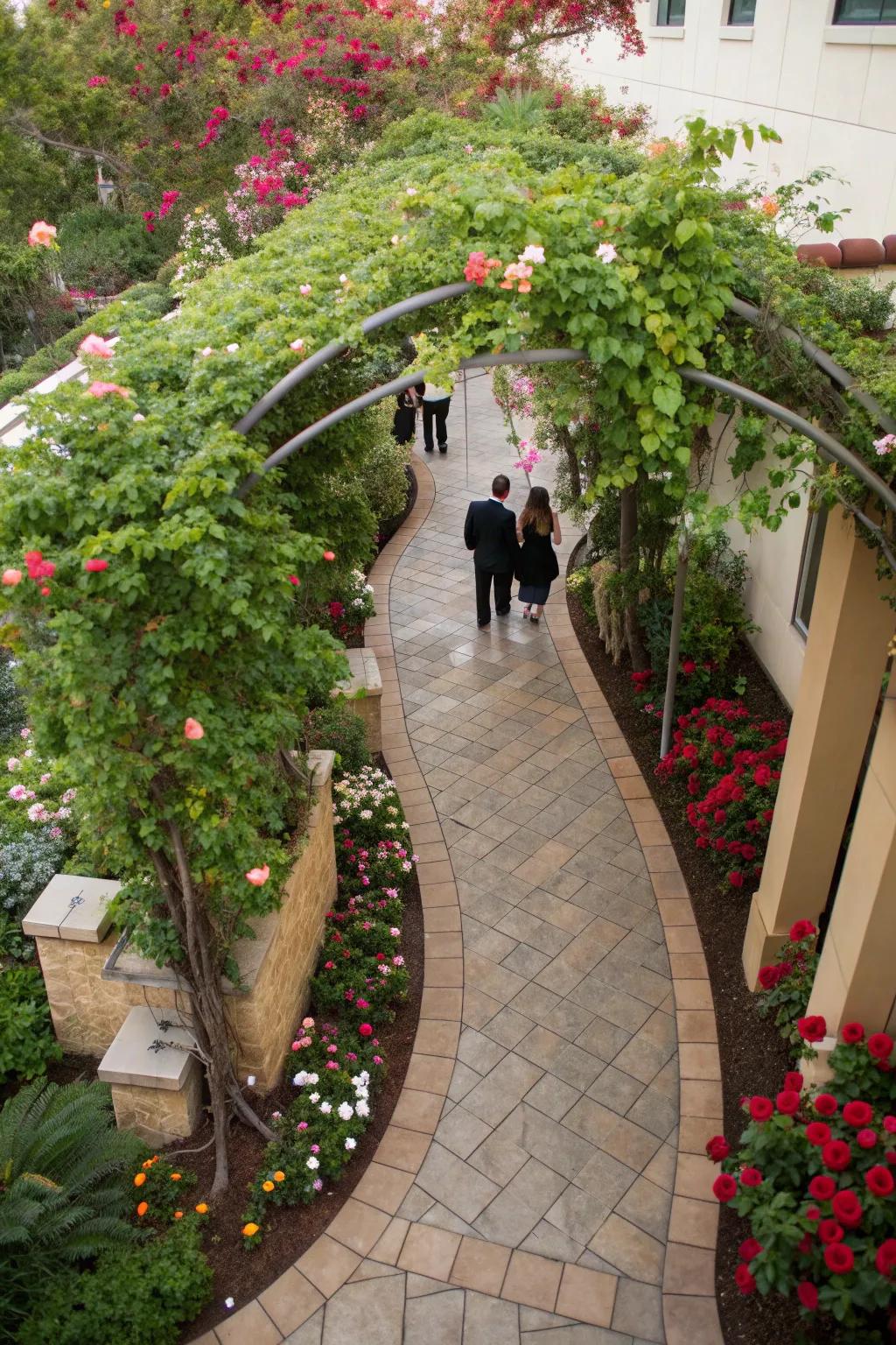 Infuse your walkway with life using blooming borders that captivate with color. 🌸 #BloomingBeauty #GardenPath