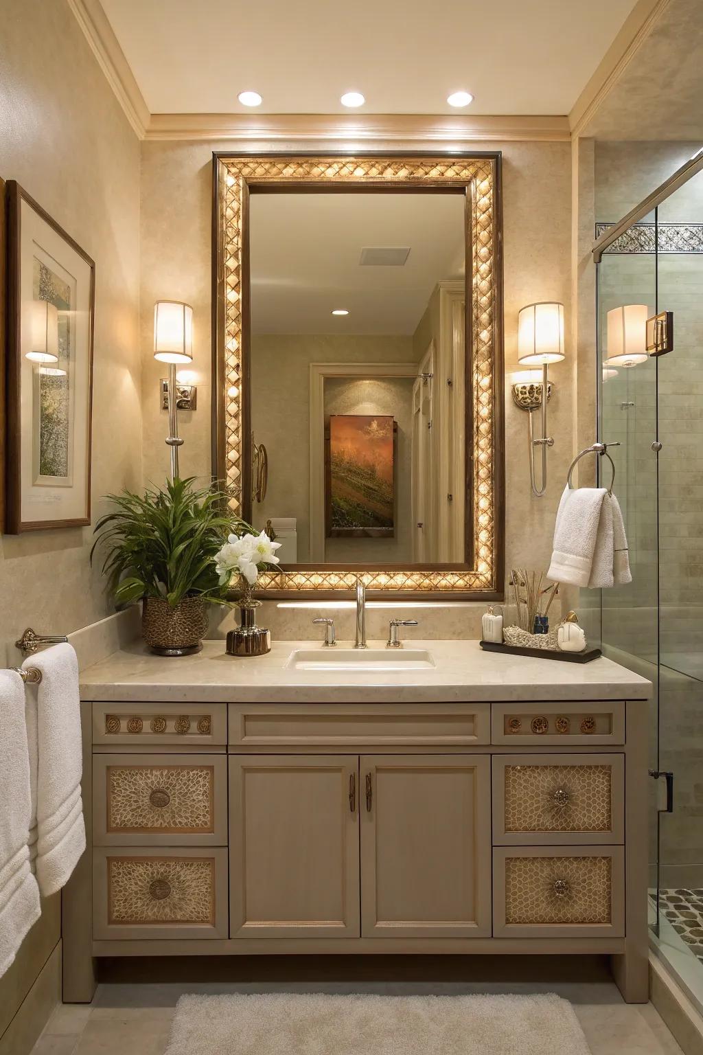 Illuminate your reflection with mirrors that merge lighting with elegance.