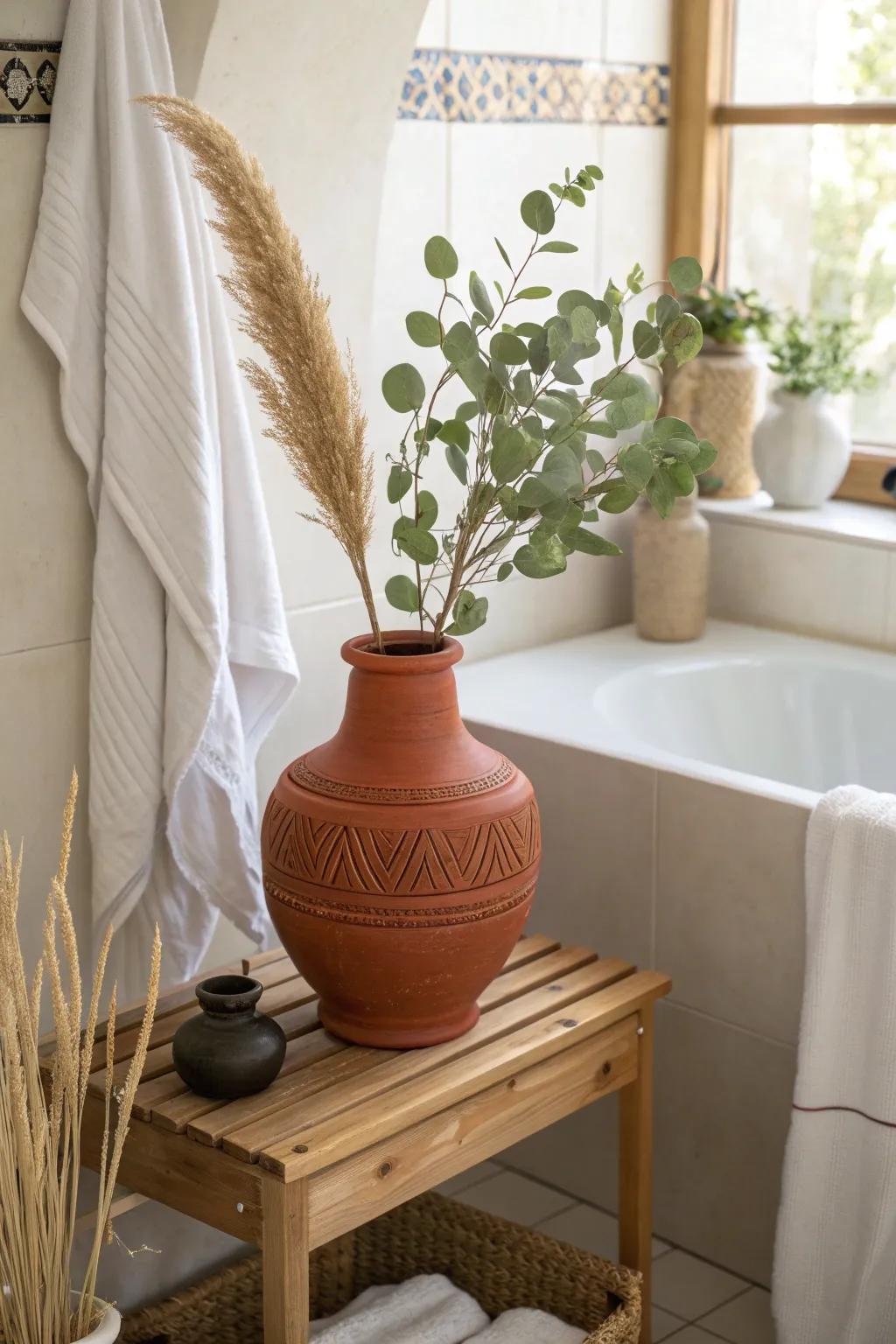 Ground your decor with earthy terracotta vases. 🧡 #EarthyVibes #NaturalDecor