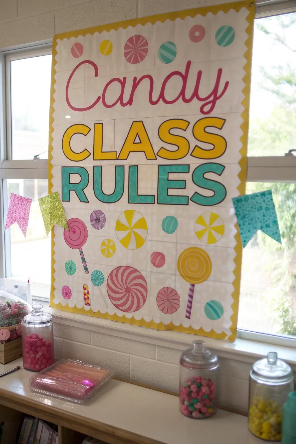 Make rules sweet and simple with candy-themed posters that guide and inspire! 🍭 #ClassRules #CandyTheme