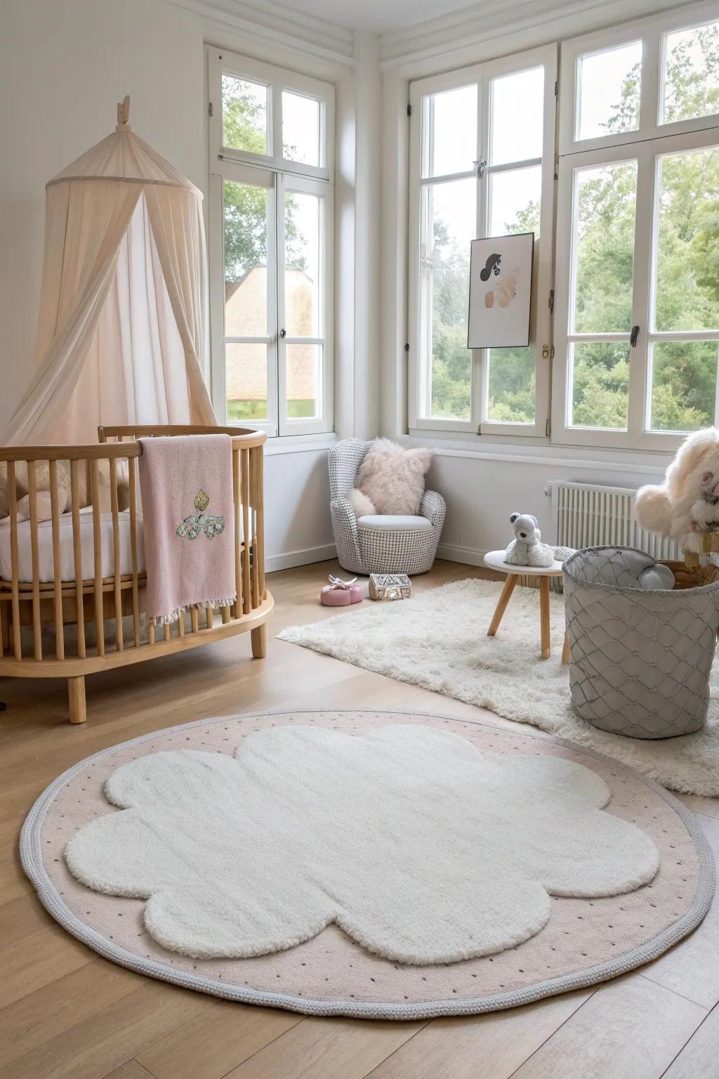 Float on a cloud with whimsical rugs that bring a dreamy touch to your nursery.
