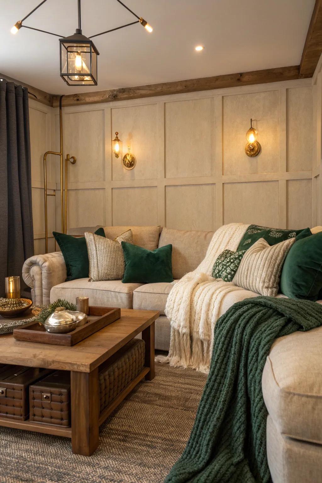 Create depth and interest with a mix of materials that add rich texture.