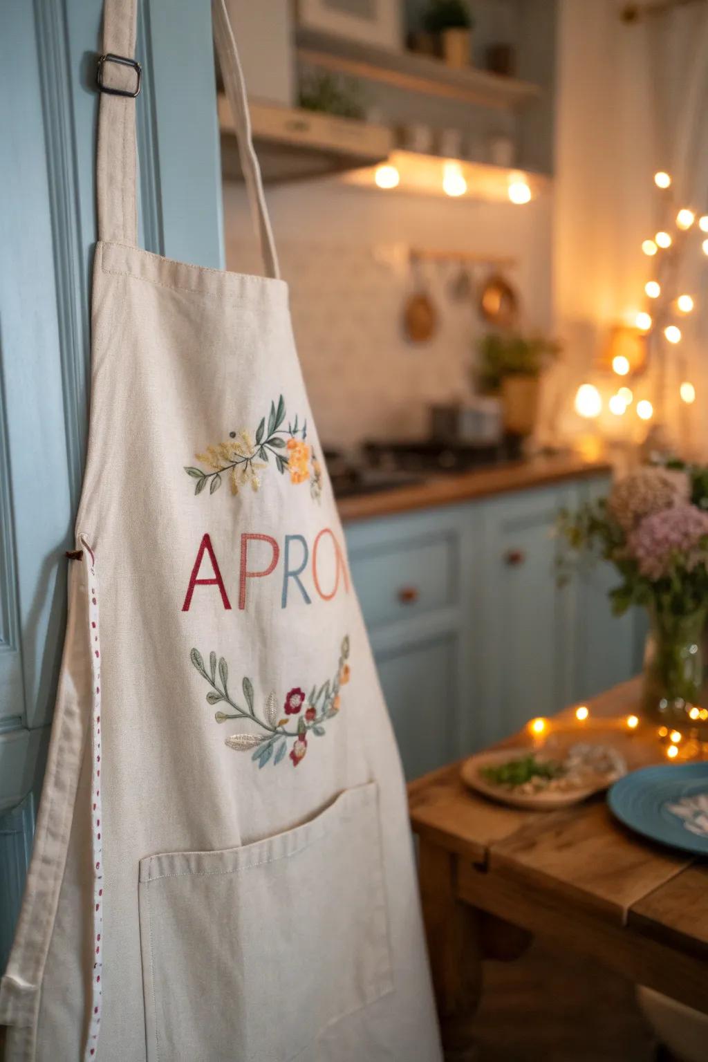 Make it personal with a name or initials on your apron, creating a unique piece just for you.
