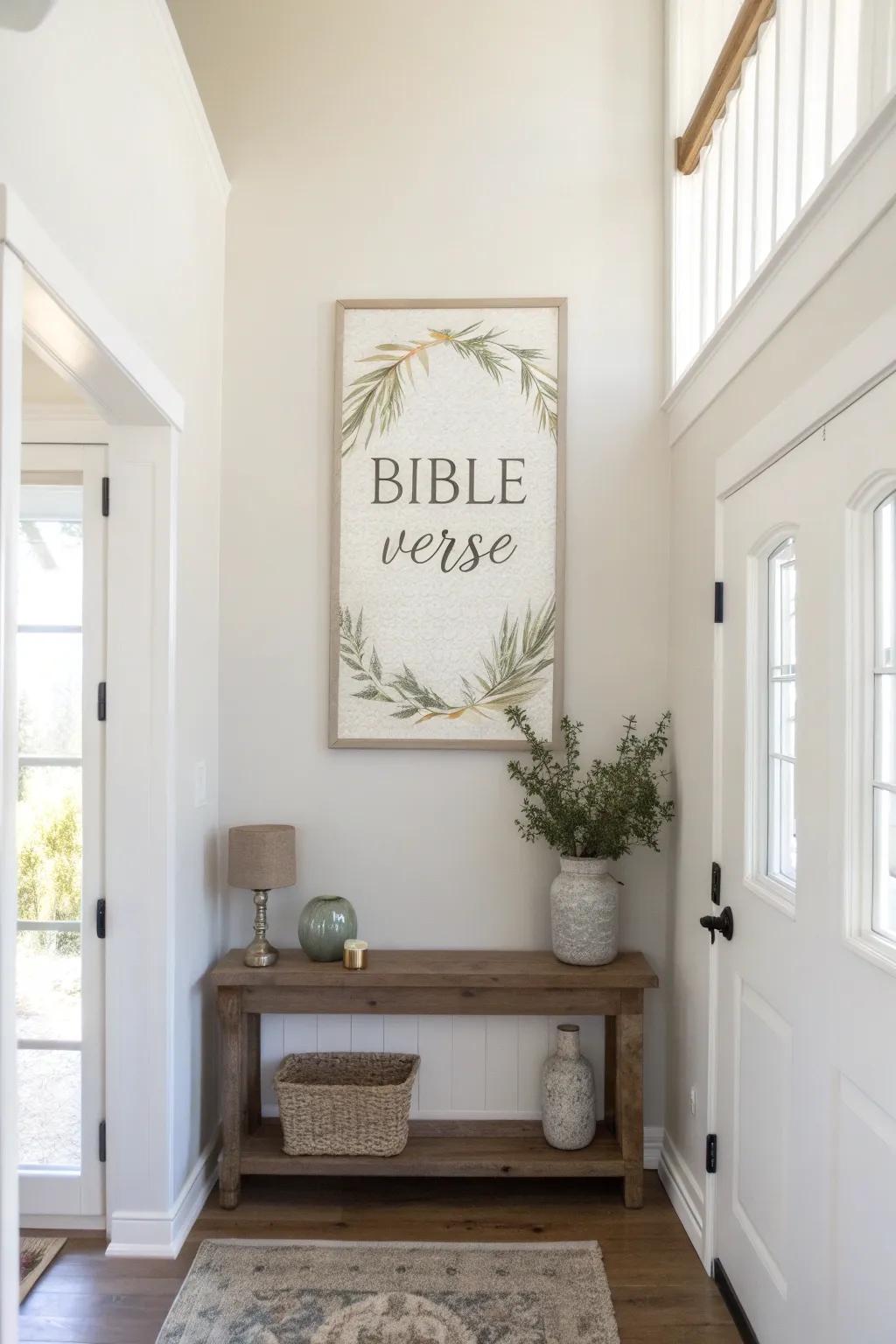 Make a bold statement with script typography on canvas in your entryway. #TypographyArt #EntrywayDecor