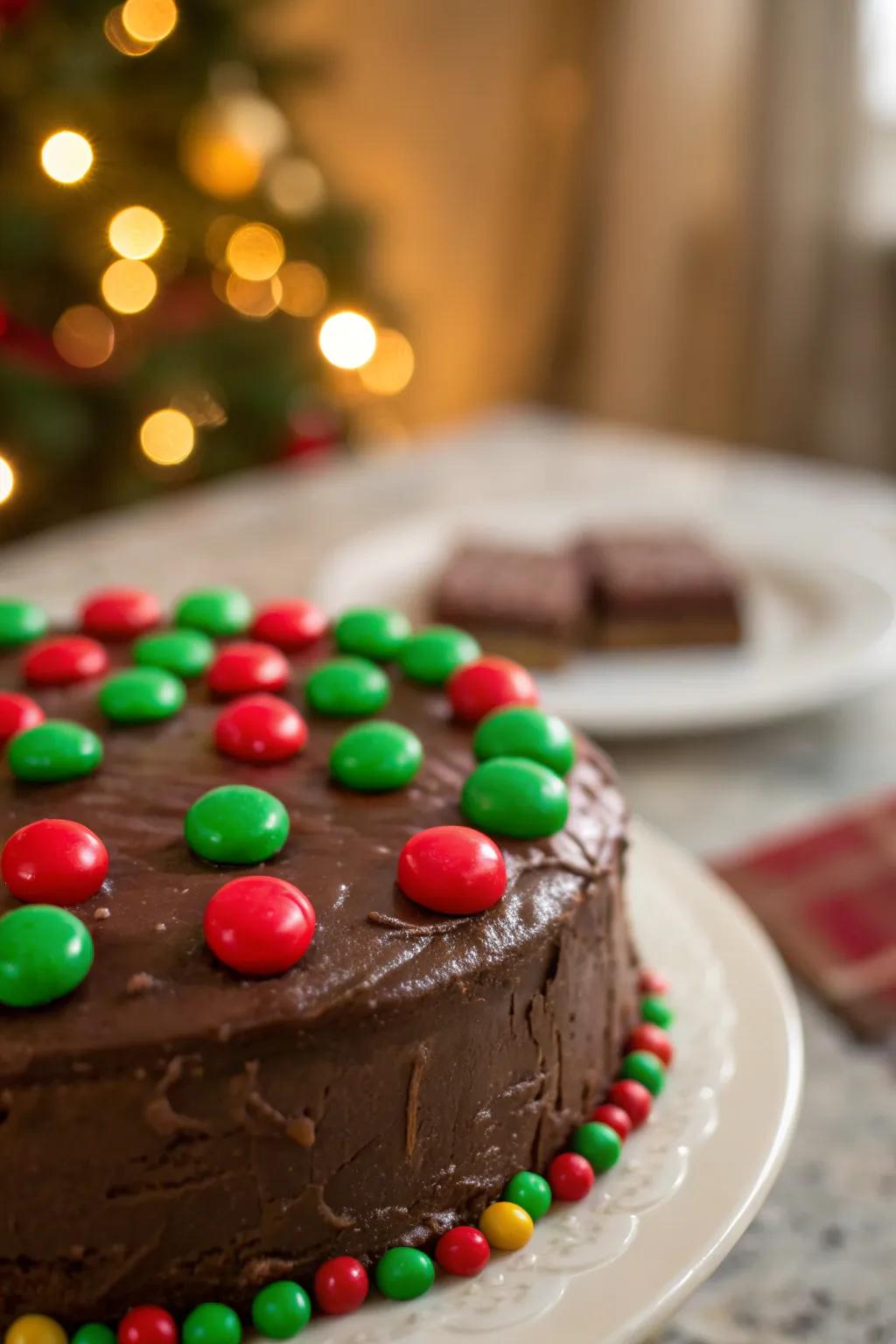Red and green candies add a classic holiday touch to your sweet treats.