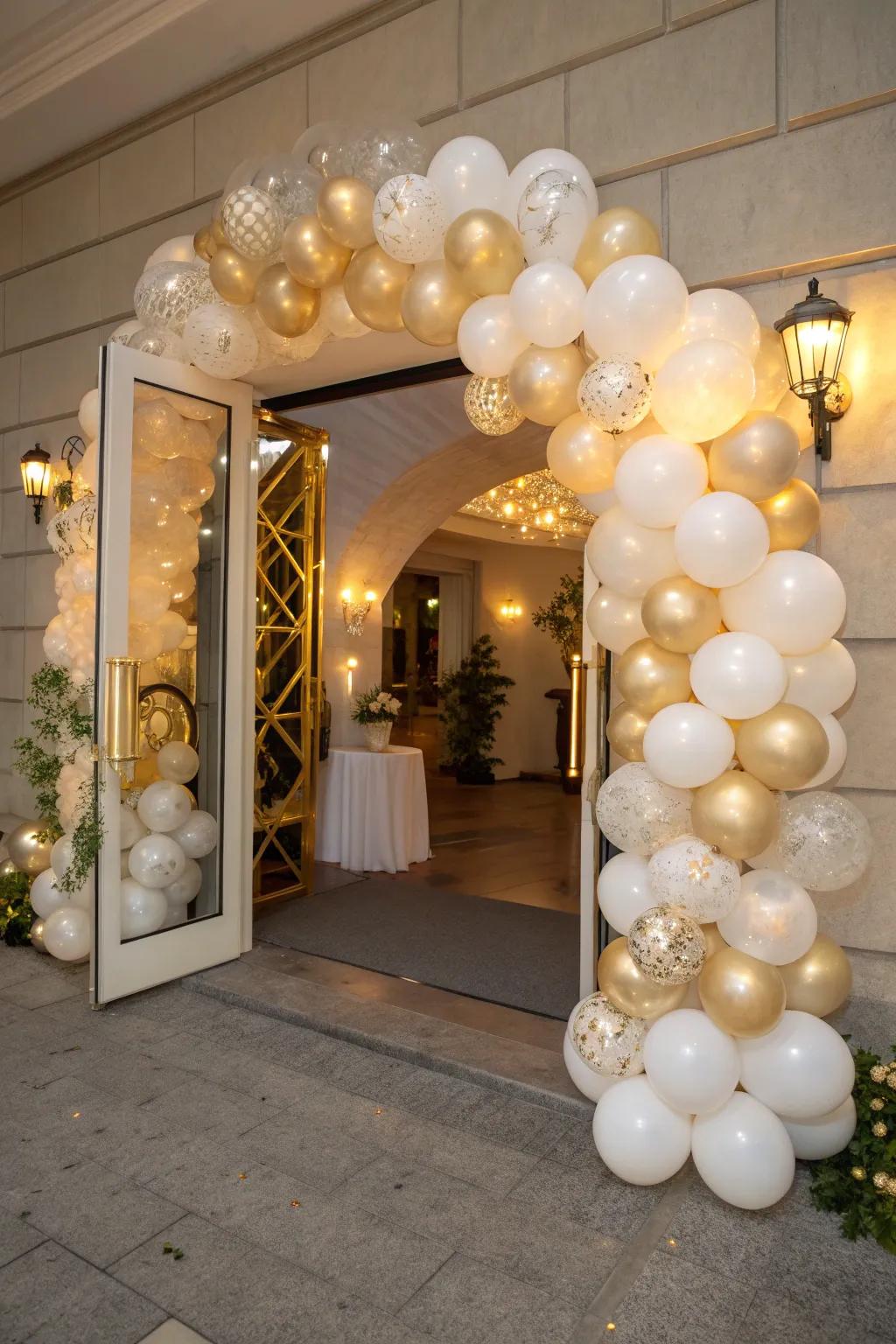 Welcome guests with a magnificent balloon arch that sets the perfect tone for your celebration.