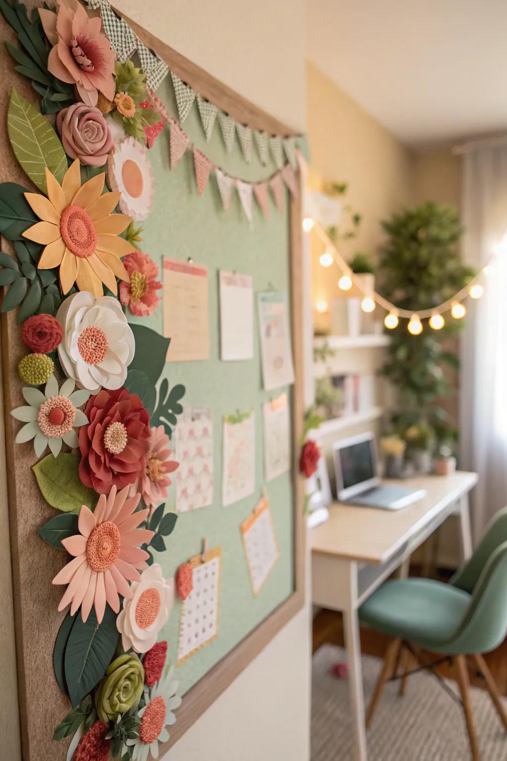 Bring the beauty of a garden indoors with a vibrant floral border.