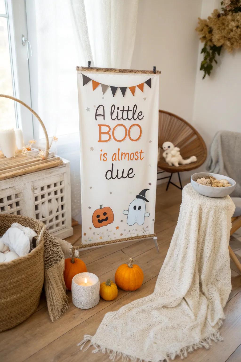 Capture the moment with a charming banner that celebrates your little one's impending arrival.