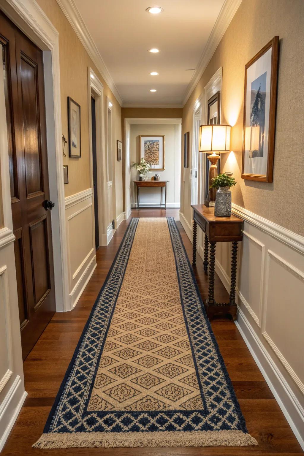 Achieve harmony in your hallway with a perfectly centered runner.