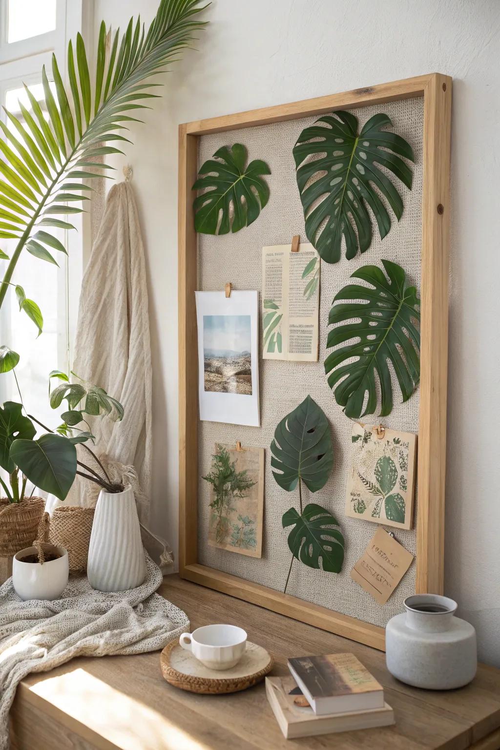 Create a lush, leafy backdrop with layered tropical foliage. #GreeneryGoals #TropicalVibes 🌿