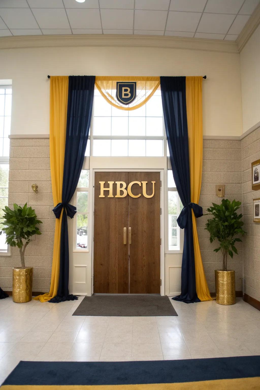 Show your school spirit with a door decorated in vibrant HBCU colors and emblems!