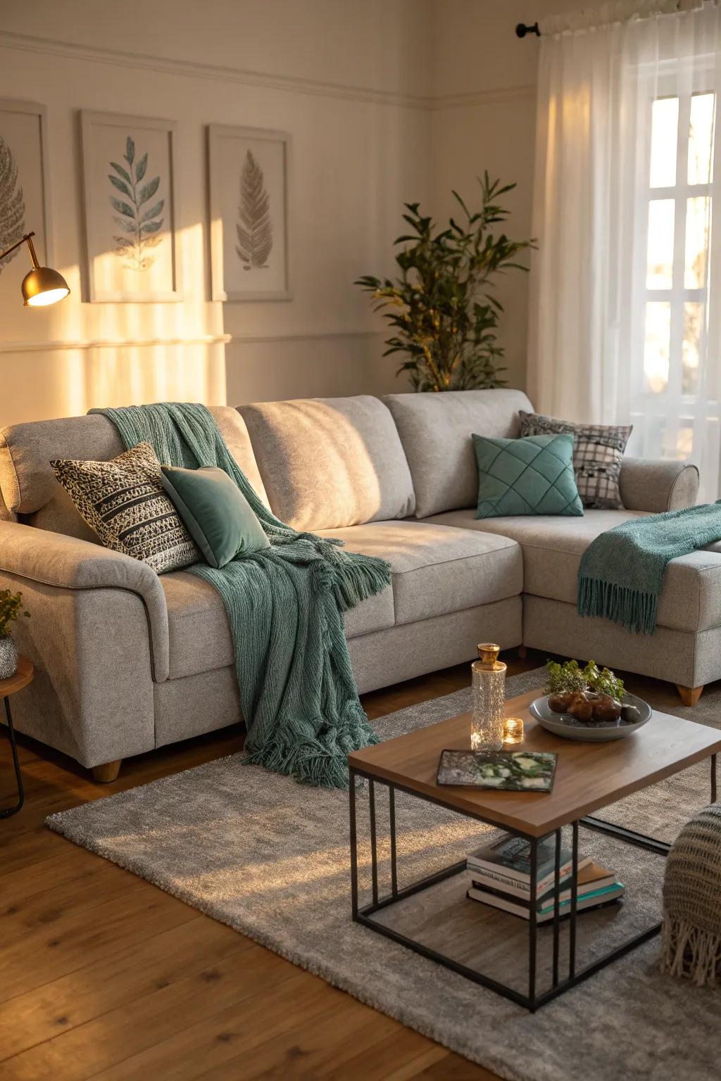 Embrace the versatility of a sectional sofa, perfect for creating cozy spaces in large living rooms. #LivingRoomGoals #InteriorDesign