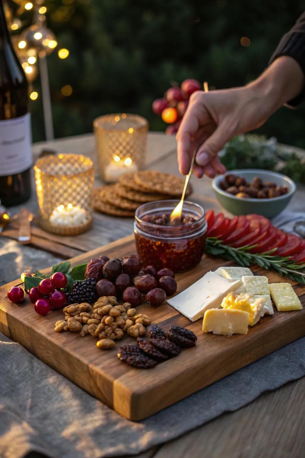 Elevate your charcuterie game with unexpected pairings for a board that's a feast for the senses.